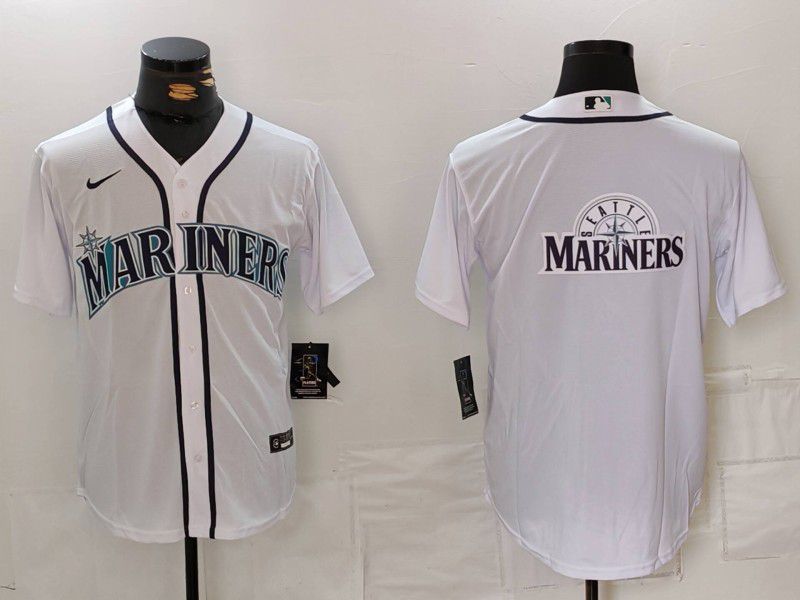 Men Seattle Mariners Blank White Game 2024 Nike MLB Jersey style 1